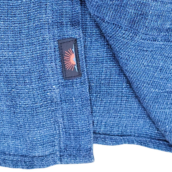 NWT Faherty Shirt Mens XXL Blue Linen Palma Short Sleeve Coastal Casual Nautical - Picture 6 of 11
